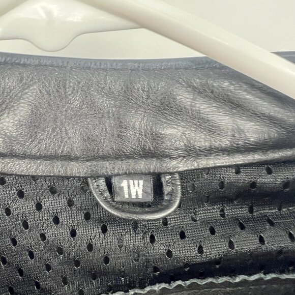 Harley Davidson Black Leather Blue Embroidered Riding Jacket Women's 1W - Picture 3 of 6